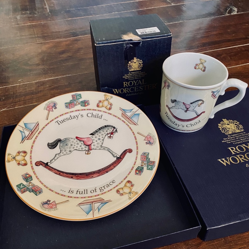 Fine bone China plate/mug set from Royal Worcester